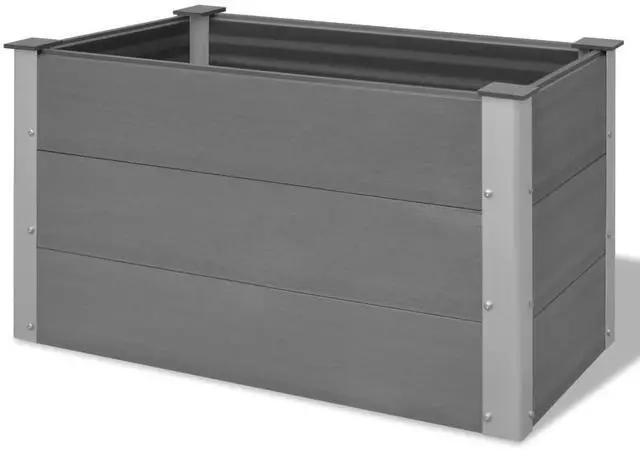 Alt view image 13 of 17 - vidaXL Garden Raised Bed WPC 39.4"x19.7"x21.3" Gray