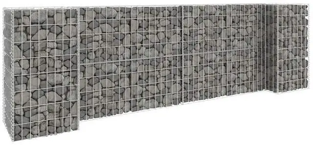 Alt view image 14 of 15 - vidaXL H-Shaped Gabion Planter Steel Wire 31.5" Flower Bed Basket Pot Garden