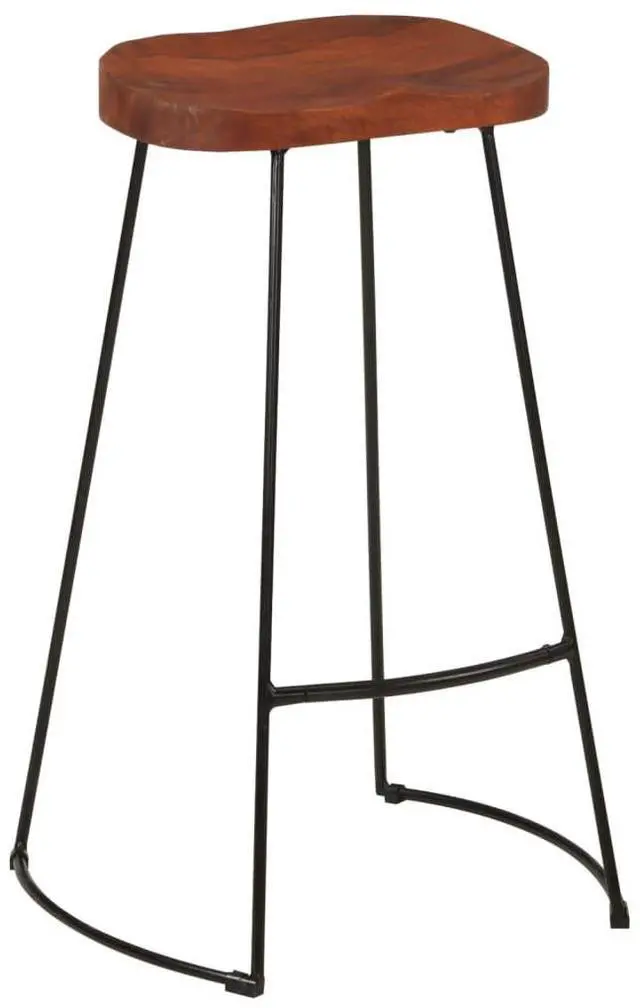 Alt view image 6 of 10 - vidaXL Gavin Bar Stools 2 pcs 19.7"x15.7"x30.7" Solid Wood Mango