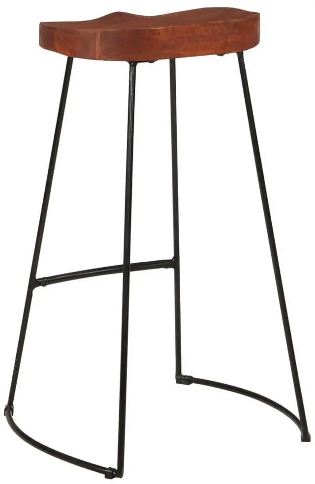 Alt view image 9 of 10 - vidaXL Gavin Bar Stools 2 pcs 19.7"x15.7"x30.7" Solid Wood Mango