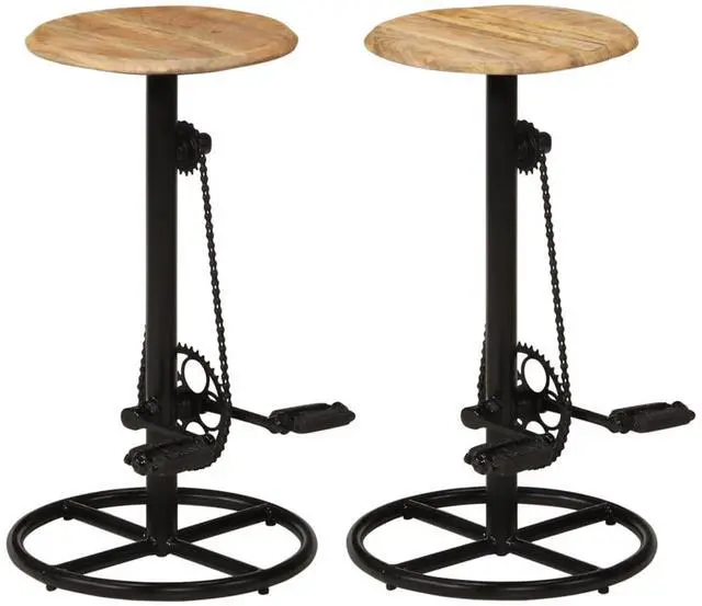 Alt view image 9 of 15 - vidaXL Bar Chairs 2 pcs Solid Mango Wood