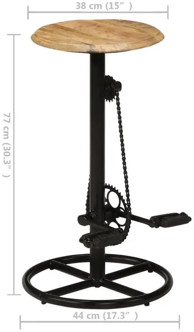 Alt view image 12 of 15 - vidaXL Bar Chairs 2 pcs Solid Mango Wood