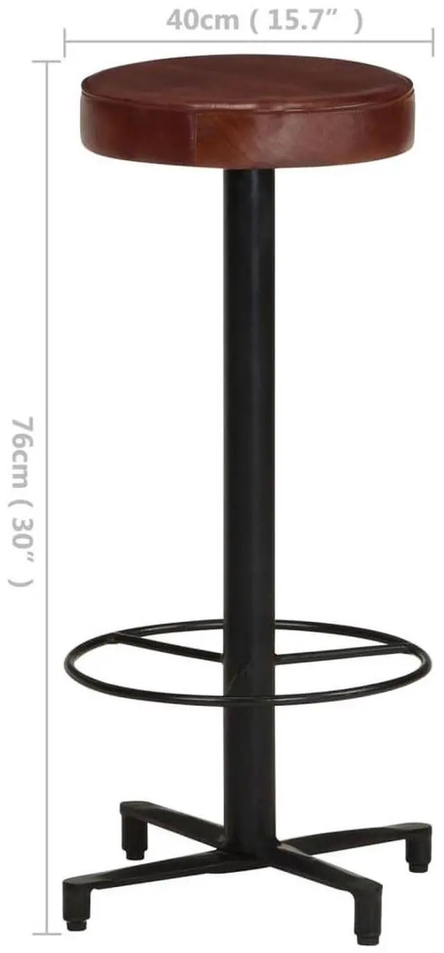 Alt view image 17 of 17 - vidaXL Bar Stools 2 pcs 30" Real Leather