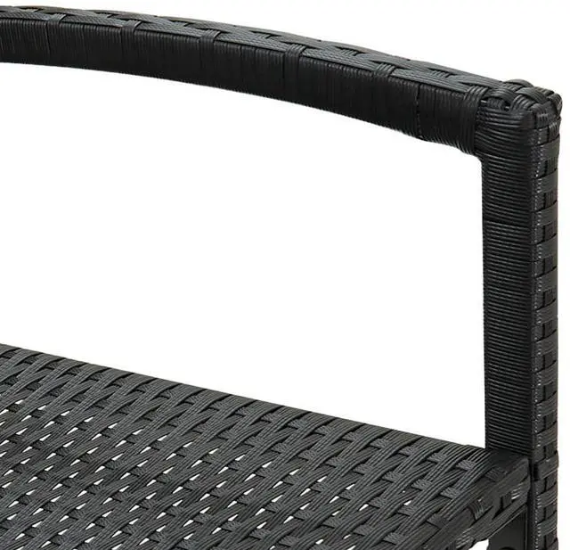 Alt view image 6 of 7 - vidaXL Bar Stool 4 Pcs Counter Height Bar Stool for Kitchen Black Poly Rattan