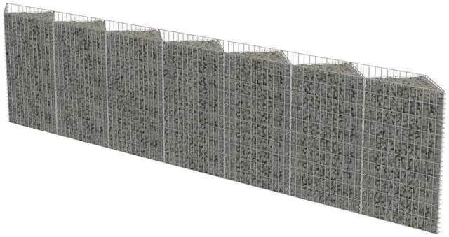 Alt view image 5 of 7 - vidaXL Gabion Basket, Galvanized-Steel Garden Planter, 177,2"x11,8"x39,4"