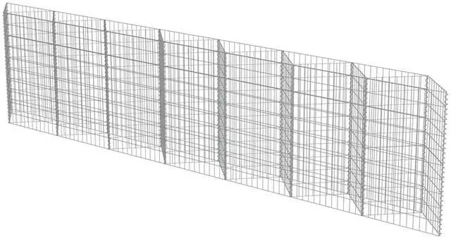 Alt view image 6 of 7 - vidaXL Gabion Basket, Galvanized-Steel Garden Planter, 177,2"x11,8"x39,4"