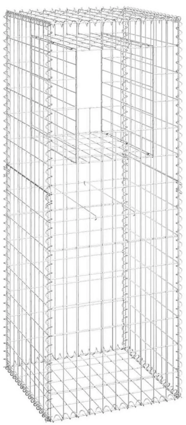 Alt view image 8 of 12 - vidaXL Gabion Basket Post 19.7"x19.7"x55.1" Iron