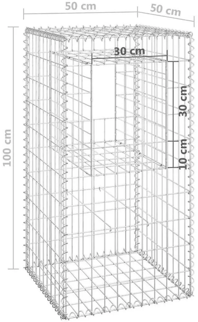 Alt view image 11 of 13 - vidaXL Gabion Basket Post 19.7"x19.7"x39.4" Iron