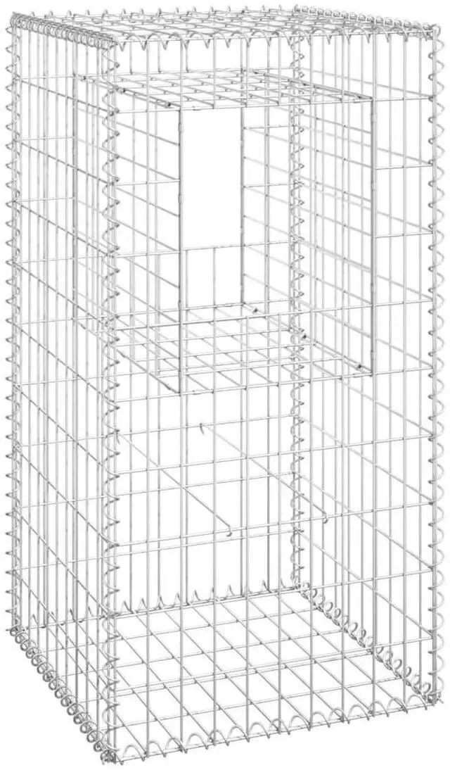 Alt view image 9 of 13 - vidaXL Gabion Basket Post 19.7"x19.7"x39.4" Iron