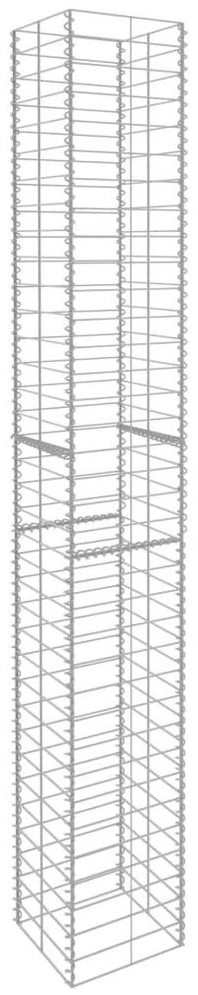 Alt view image 13 of 13 - vidaXL Gabion Baskets Gabion Wall Cage 3 Pcs Galvanized Steel 9.8"x9.8"x77.6"