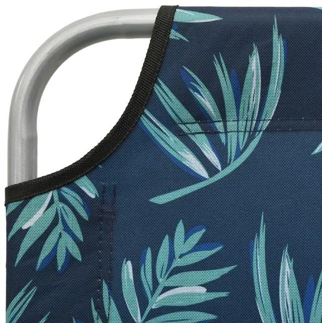 Alt view image 14 of 15 - vidaXL Sun Lounger with Canopy Steel Leaf Print