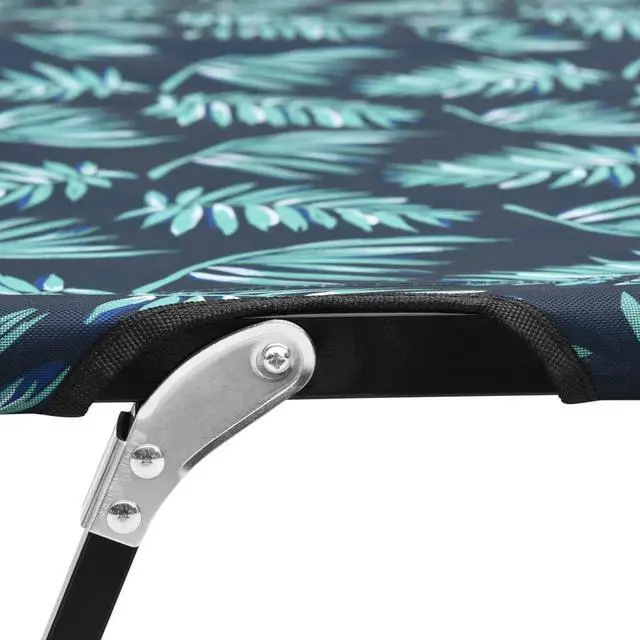 Alt view image 8 of 10 - vidaXL Two Person Folding Sun Lounger Leaf Print Steel