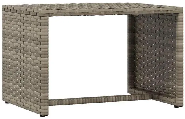 Alt view image 6 of 7 - vidaXL Sunbeds with Table Patio Daybed Wicker Furniture 2 Pcs Gray Poly Rattan