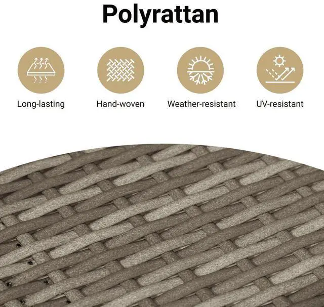 Alt view image 5 of 7 - vidaXL Reclining Patio Chair with Footrest Outdoor Furniture Gray Poly Rattan