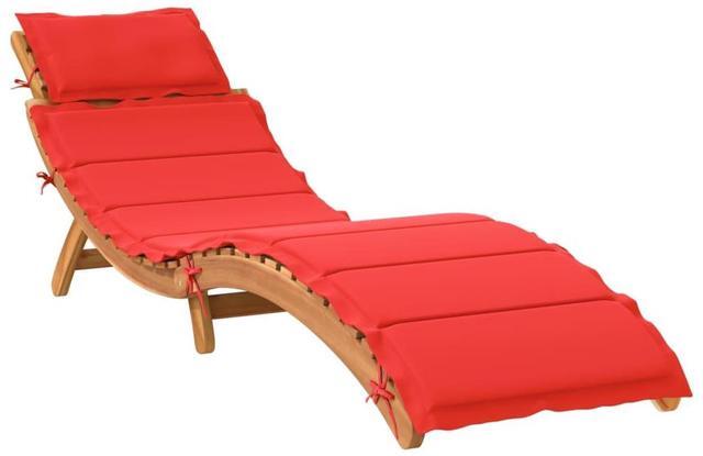 Alt view image 5 of 7 - vidaXL Sun Loungers with Cushions Patio Outdoor 2 Pcs Red Solid Wood Acacia