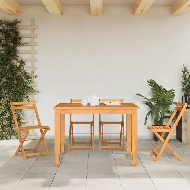 Alt view image 3 of 7 - vidaXL Folding Bistro Chairs Outdoor Patio Furniture 4 Pcs Solid Wood Acacia