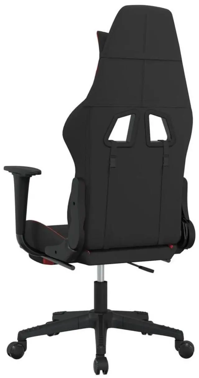 Alt view image 9 of 11 - vidaXL Gaming Chair with Footrest Black and Red Fabric