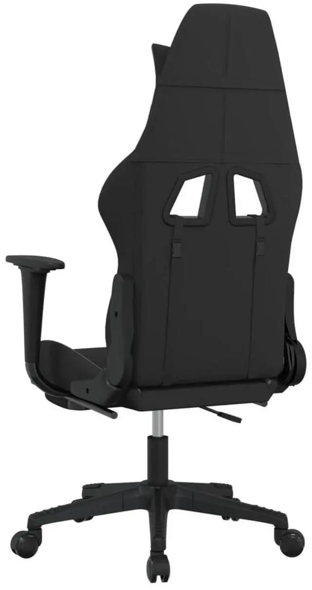 Alt view image 9 of 11 - vidaXL Gaming Chair with Footrest Black and Light Gray Fabric