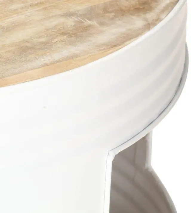 Alt view image 11 of 13 - vidaXL Coffee Table White 26.8"x26.8"x14.2" Solid Mango Wood