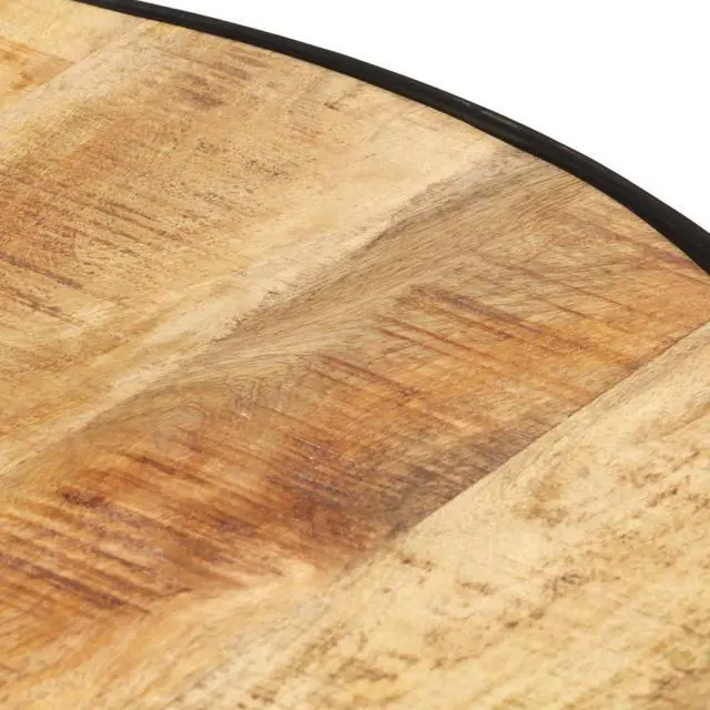 Alt view image 15 of 17 - vidaXL Coffee Table Black  26.8"x26.8"x14.2" Solid Rough Mango Wood