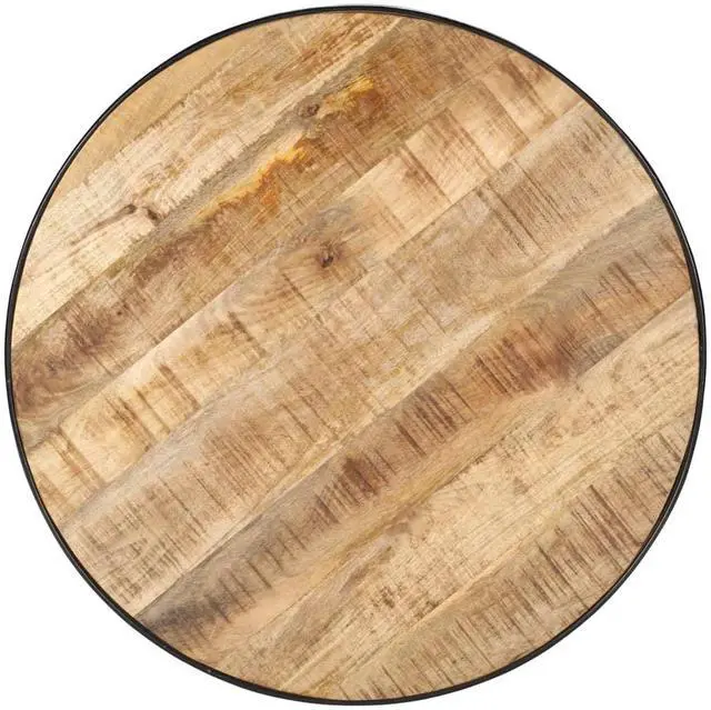 Alt view image 13 of 17 - vidaXL Coffee Table Black  26.8"x26.8"x14.2" Solid Rough Mango Wood