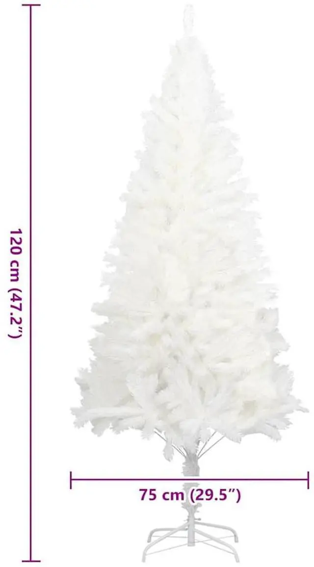 Alt view image 6 of 6 - vidaXL Christmas Tree Artificial Xmas Tree with Needle-Shaped Branches White