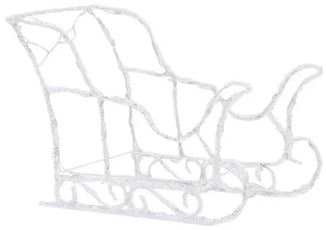 Alt view image 5 of 7 - vidaXL Reindeers & Sleigh Christmas Decoration 110.2"x11"x21.7" Acrylic