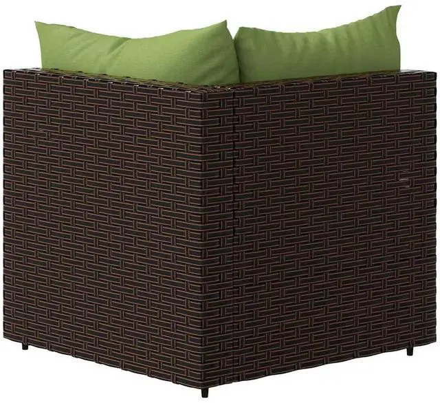 Alt view image 5 of 7 - vidaXL Patio Furniture Wicker Outdoor Sofa with Cushions Brown Poly Rattan
