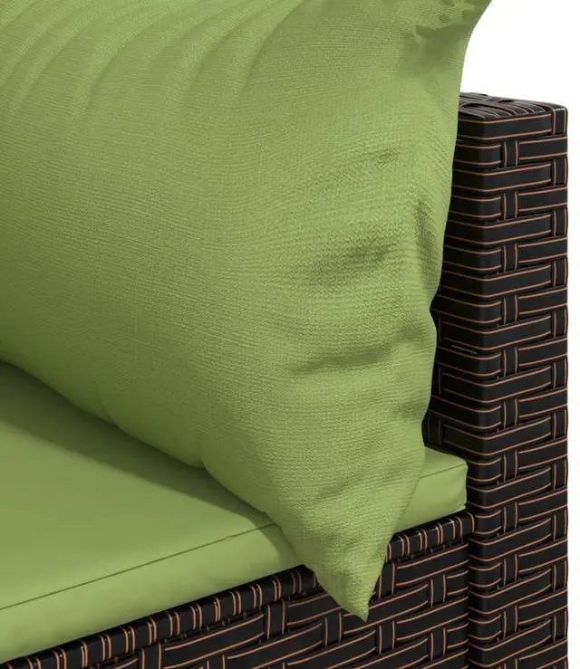 Alt view image 6 of 7 - vidaXL Patio Furniture Wicker Outdoor Sofa with Cushions Brown Poly Rattan