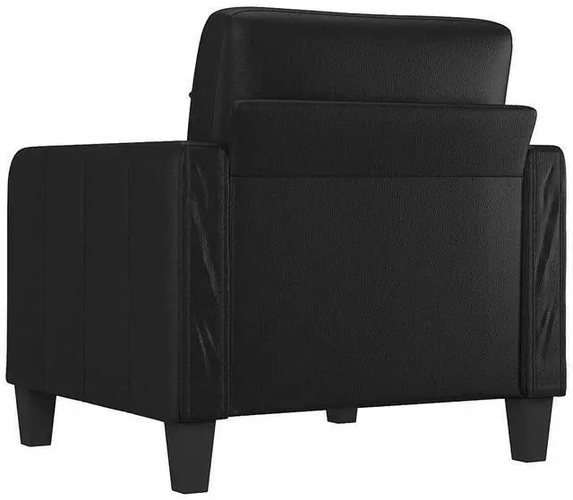 Alt view image 5 of 7 - vidaXL Sofa Upholstered Accent Single Sofa Chair with Pillow Black Faux Leather