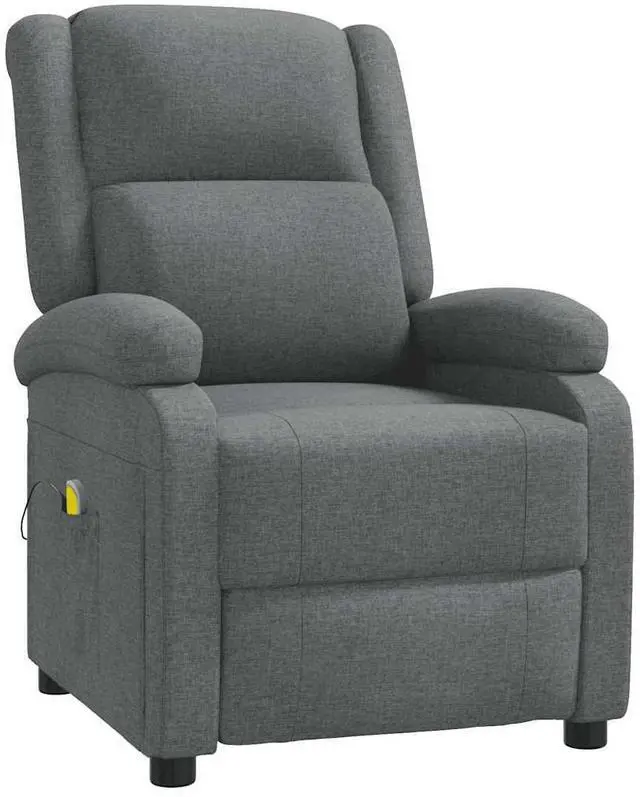 Alt view image 2 of 7 - vidaXL Massage Chair Adjustable Reclining Seating Furniture Dark Gray Fabric