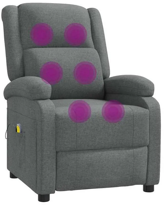 Alt view image 7 of 7 - vidaXL Massage Chair Adjustable Reclining Seating Furniture Dark Gray Fabric
