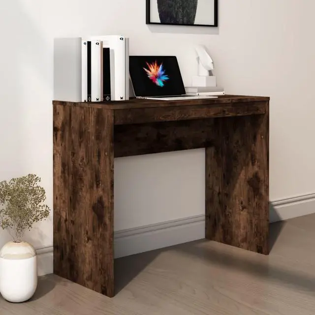 Main image of vidaXL Desk Home Office Computer Desk Furniture Smoked Oak Engineered Wood
