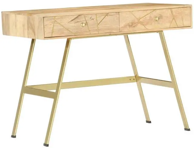 Alt view image 15 of 18 - vidaXL Writing Desk with Drawers 39.4"x21.7"x29.5" Solid Mango Wood