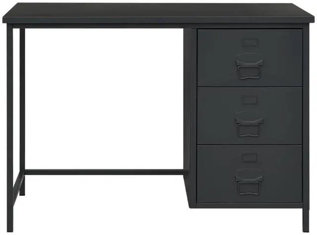 Alt view image 6 of 11 - vidaXL Industrial Desk with Drawers Anthracite 41.3"x20.5"x29.5" Steel