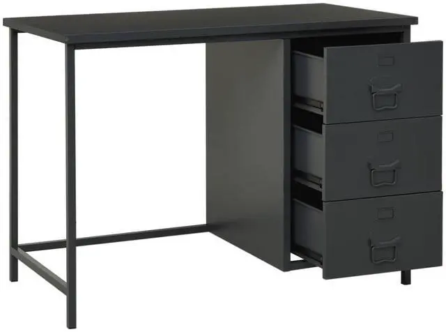 Alt view image 7 of 11 - vidaXL Industrial Desk with Drawers Anthracite 41.3"x20.5"x29.5" Steel