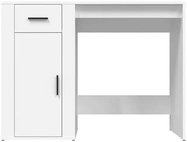 Alt view image 6 of 7 - vidaXL Desk Storage Computer Desk Writing Table for Office White Engineered Wood