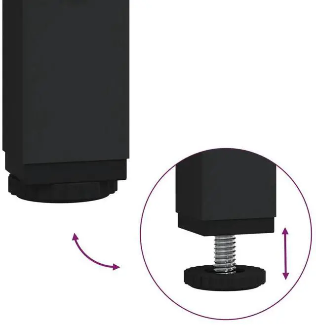 Alt view image 7 of 7 - vidaXL Desk Storage L-shape Computer Table with Shelves Black Engineered Wood