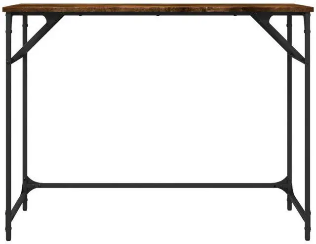 Alt view image 5 of 7 - vidaXL Desk End Sofa Table Smoked Oak Engineered Wood and Powder-coated Steel