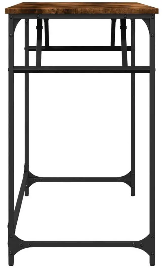 Alt view image 6 of 7 - vidaXL Desk End Sofa Table Smoked Oak Engineered Wood and Powder-coated Steel