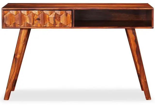 Alt view image 10 of 15 - vidaXL Writing Table Solid Sheesham Wood 46.5"x19.7"x30"
