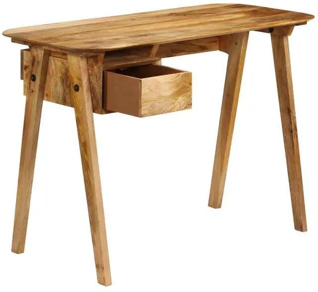Alt view image 18 of 18 - vidaXL Solid Mango Wood Writing Desk Wooden Study Office Desk Writing Table