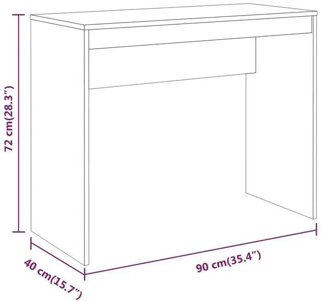 Alt view image 4 of 7 - vidaXL Desk Home Office Computer Desk Furniture Gray Sonoma Engineered Wood