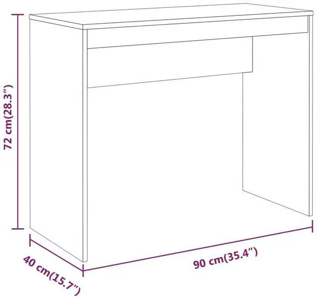 Alt view image 7 of 7 - vidaXL Desk Home Office Computer Desk Furniture Gray Sonoma Engineered Wood