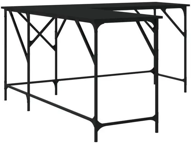 Alt view image 6 of 7 - vidaXL Desk Computer Table Furniture for Home Office Black Engineered Wood