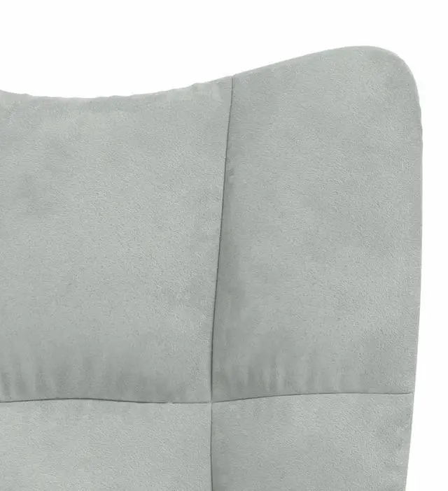 Alt view image 13 of 14 - vidaXL Rocking Chair Light Gray Velvet