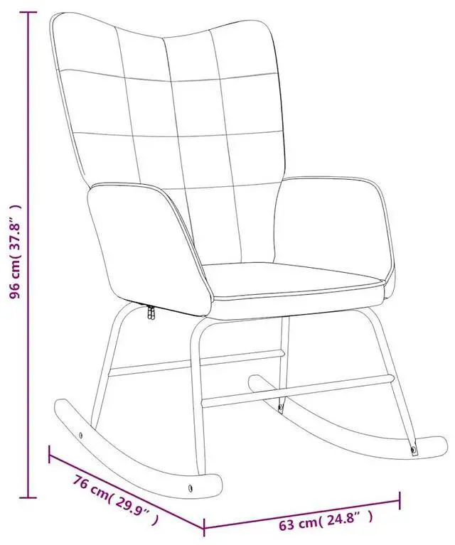 Alt view image 4 of 7 - vidaXL Rocking Chair With Stool Cream