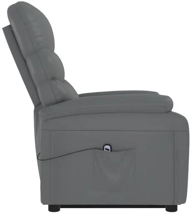 Alt view image 6 of 7 - vidaXL Stand Up Chair Anthracite Faux leather, Iron, Poplar wood Standard