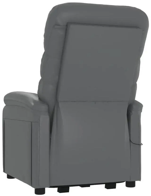 Alt view image 7 of 7 - vidaXL Stand Up Chair Anthracite Faux leather, Iron, Poplar wood Standard