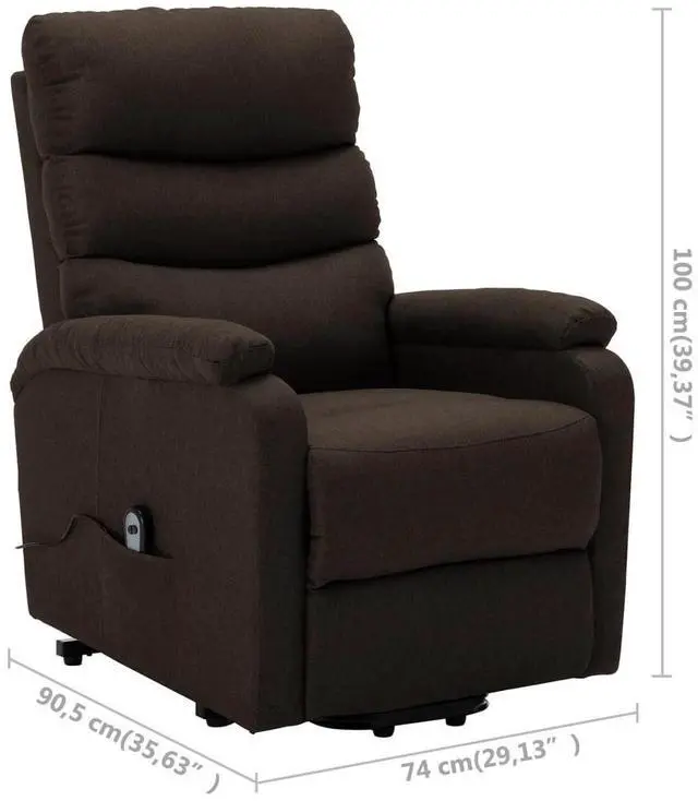Alt view image 7 of 7 - vidaXL Stand Up Chair Dark Brown 100% Polyester, Wood, Metal Standard